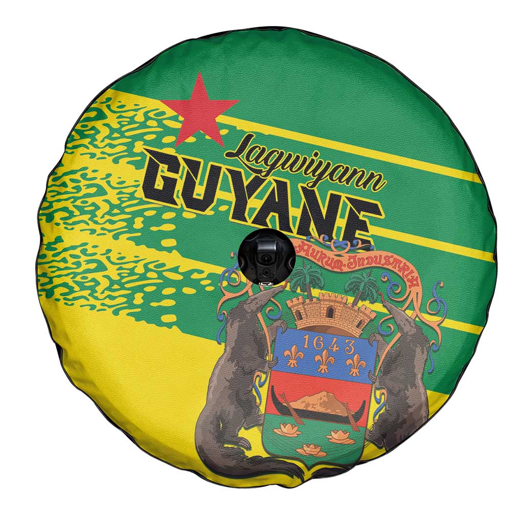 French Guiana Spare Tire Cover Lagwiyann In My Heart - Wonder Print Shop