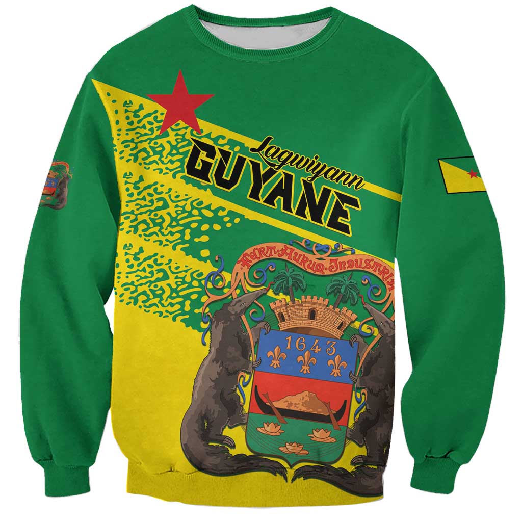 Personalized French Guiana Sweatshirt Lagwiyann In My Heart - Wonder Print Shop