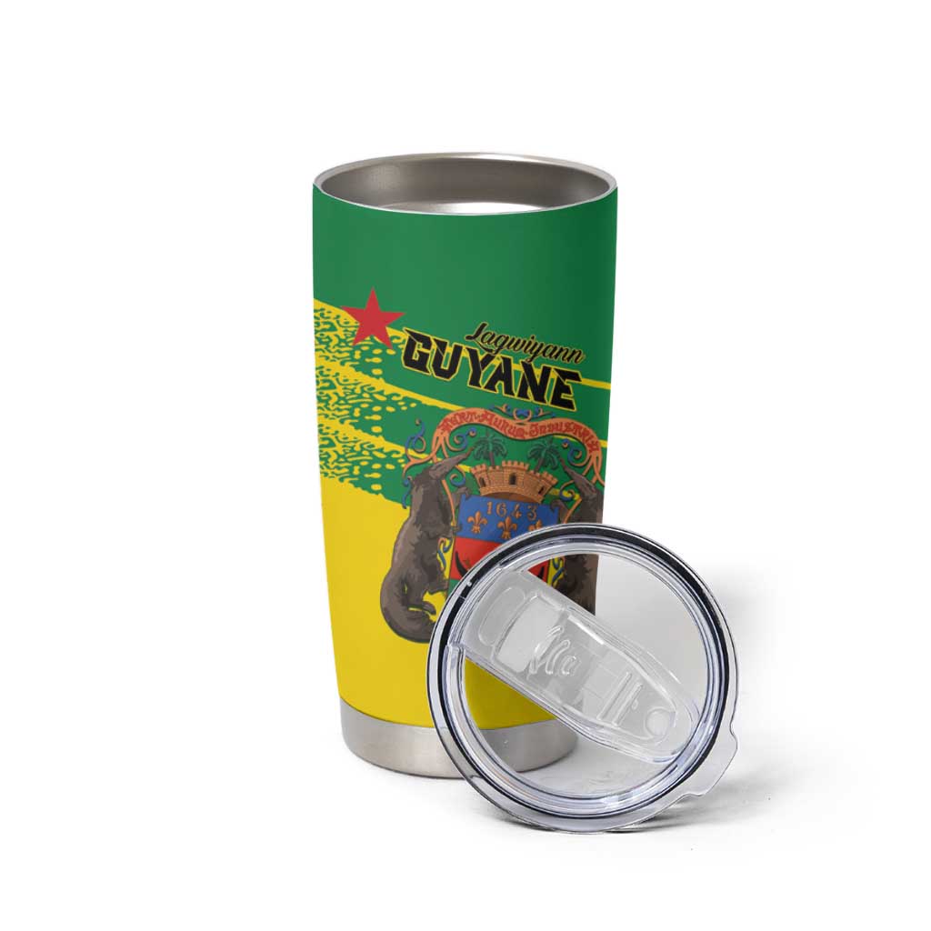 Personalized French Guiana Tumbler Cup Lagwiyann In My Heart - Wonder Print Shop