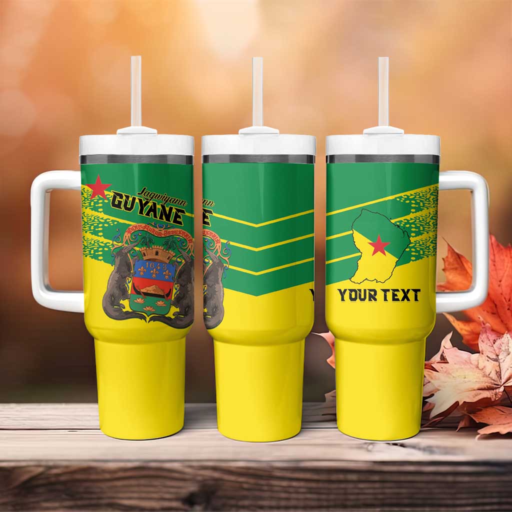 Personalized French Guiana Tumbler With Handle Lagwiyann In My Heart - Wonder Print Shop