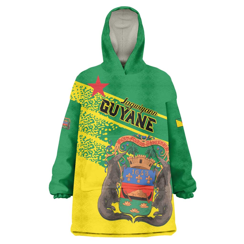 Personalized French Guiana Wearable Blanket Hoodie Lagwiyann In My Heart - Wonder Print Shop