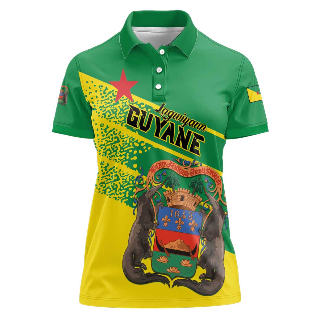 Personalized French Guiana Women Polo Shirt Lagwiyann In My Heart - Wonder Print Shop
