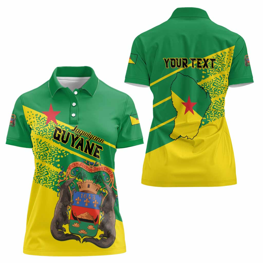 Personalized French Guiana Women Polo Shirt Lagwiyann In My Heart - Wonder Print Shop