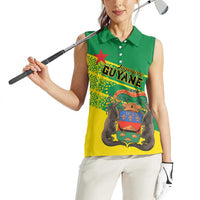 Personalized French Guiana Women Sleeveless Polo Shirt Lagwiyann In My Heart - Wonder Print Shop