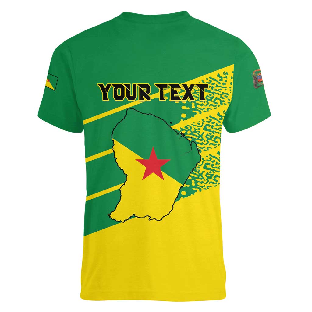 Personalized French Guiana Women V-Neck T-Shirt Lagwiyann In My Heart - Wonder Print Shop