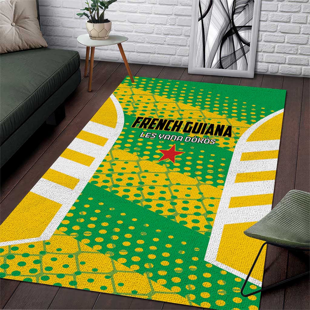 French Guiana Football Area Rug Go Les Yana Dokos - Wonder Print Shop
