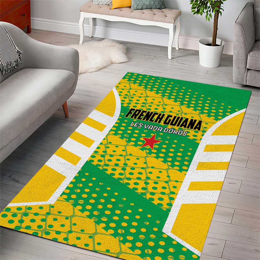 French Guiana Football Area Rug Go Les Yana Dokos - Wonder Print Shop