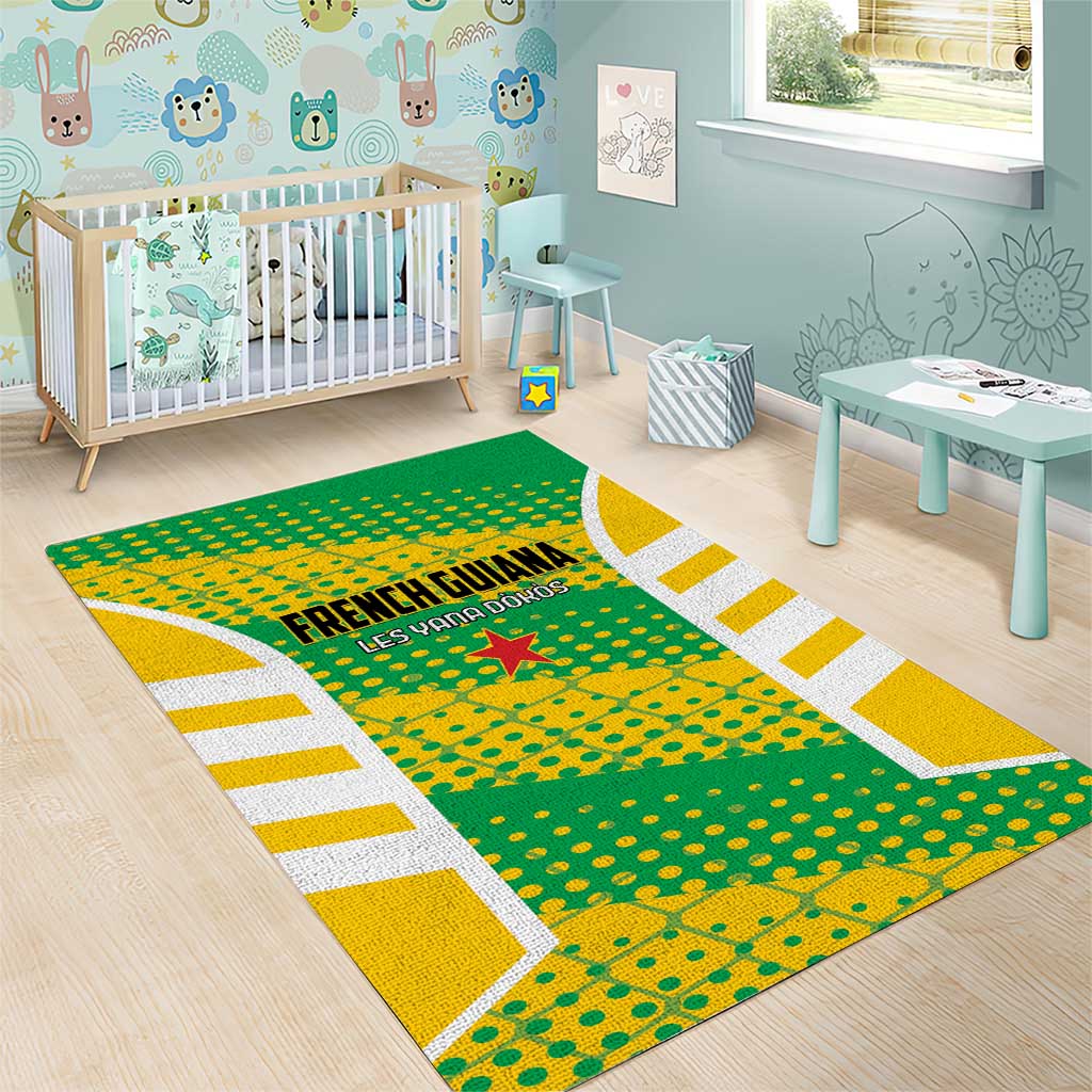 French Guiana Football Area Rug Go Les Yana Dokos - Wonder Print Shop
