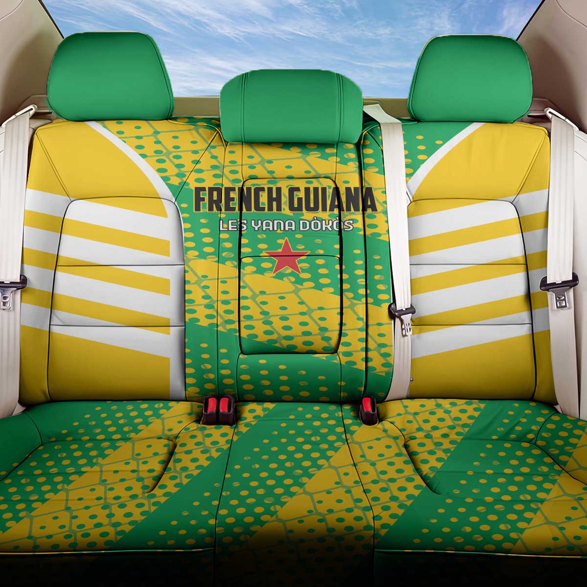 French Guiana Football Back Car Seat Cover Go Les Yana Dokos - Wonder Print Shop