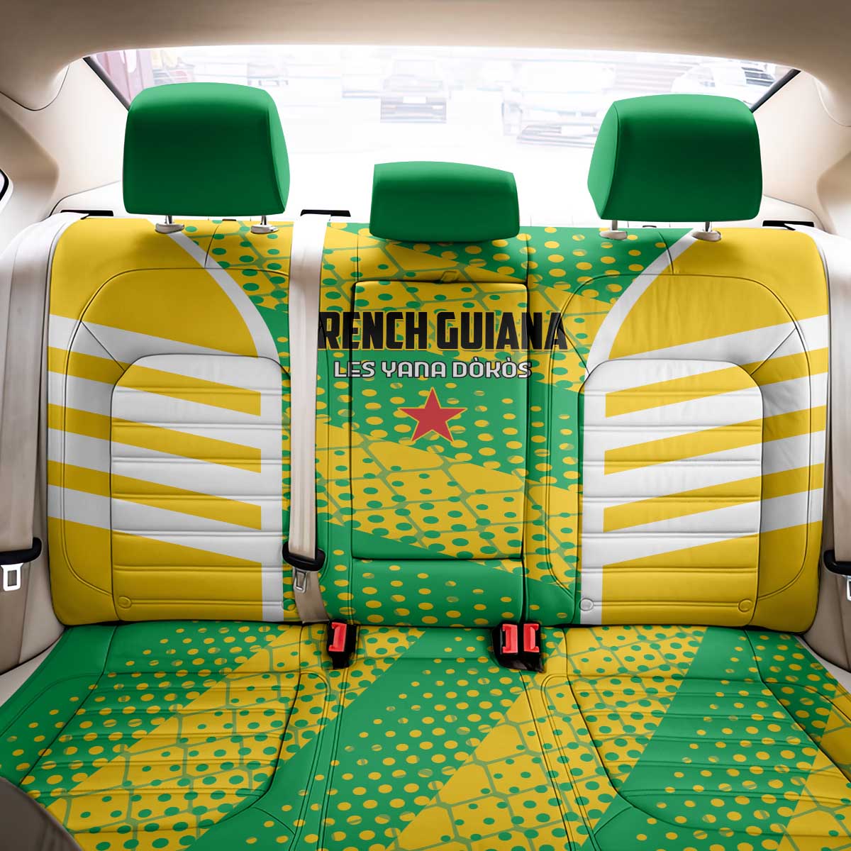 French Guiana Football Back Car Seat Cover Go Les Yana Dokos - Wonder Print Shop