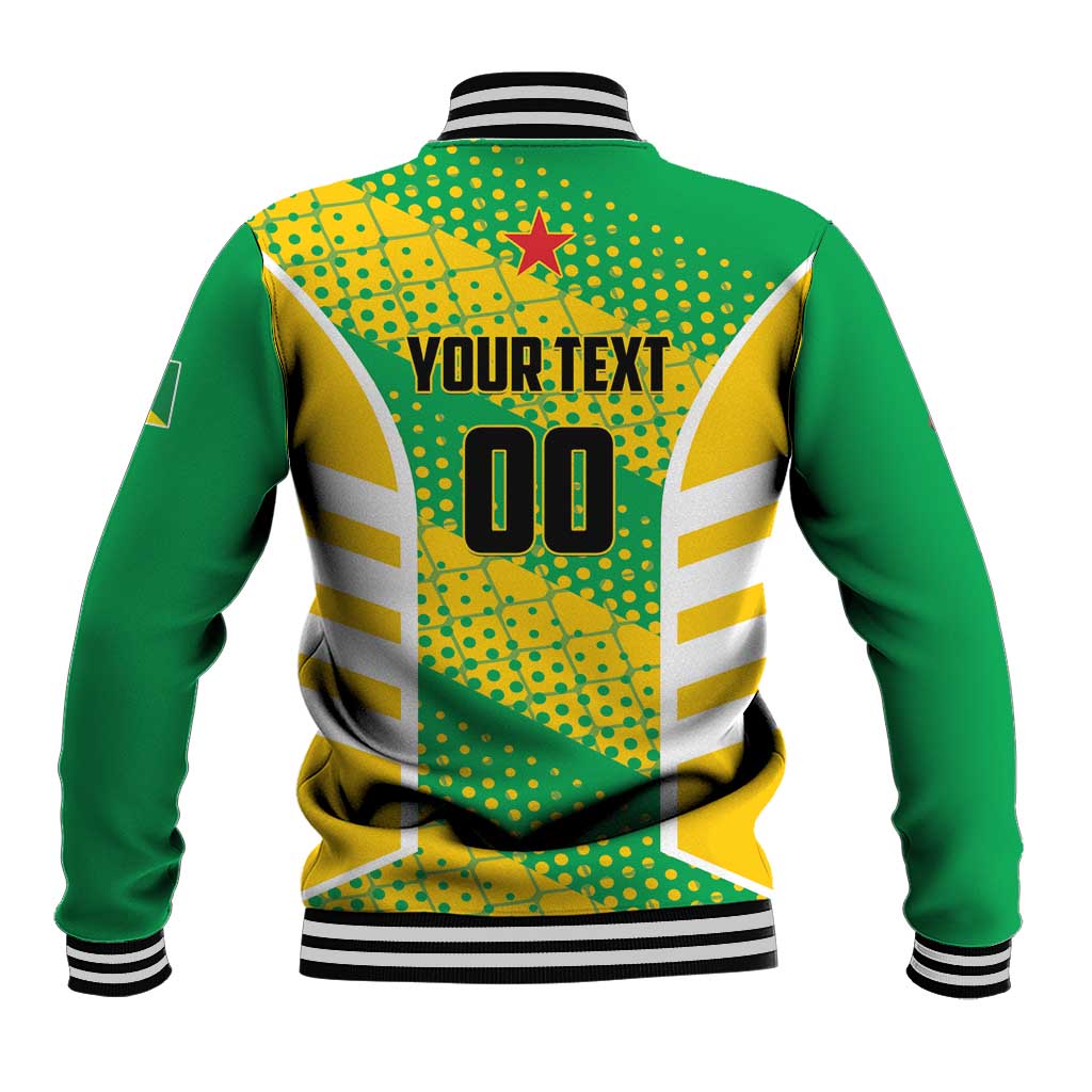 Custom French Guiana Football Baseball Jacket Go Les Yana Dokos - Wonder Print Shop