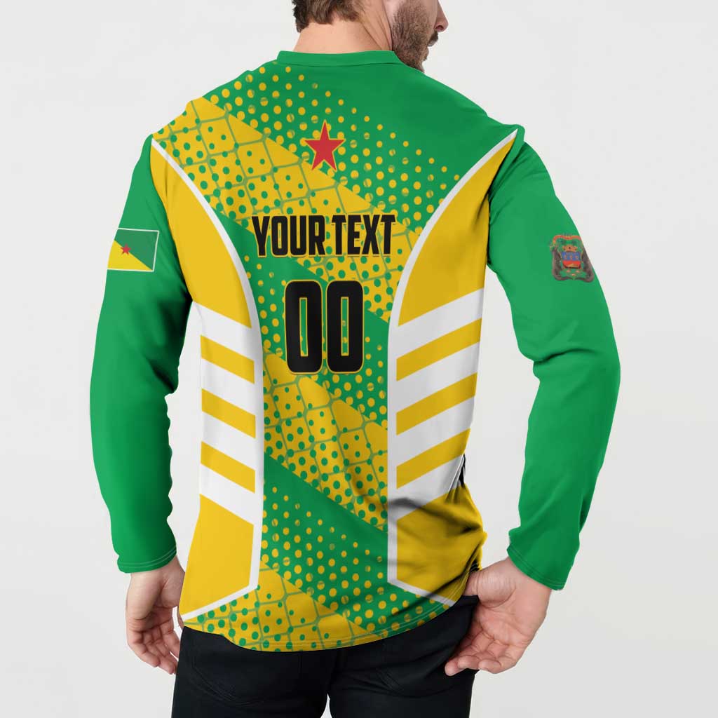 Custom French Guiana Football Button Sweatshirt Go Les Yana Dokos - Wonder Print Shop