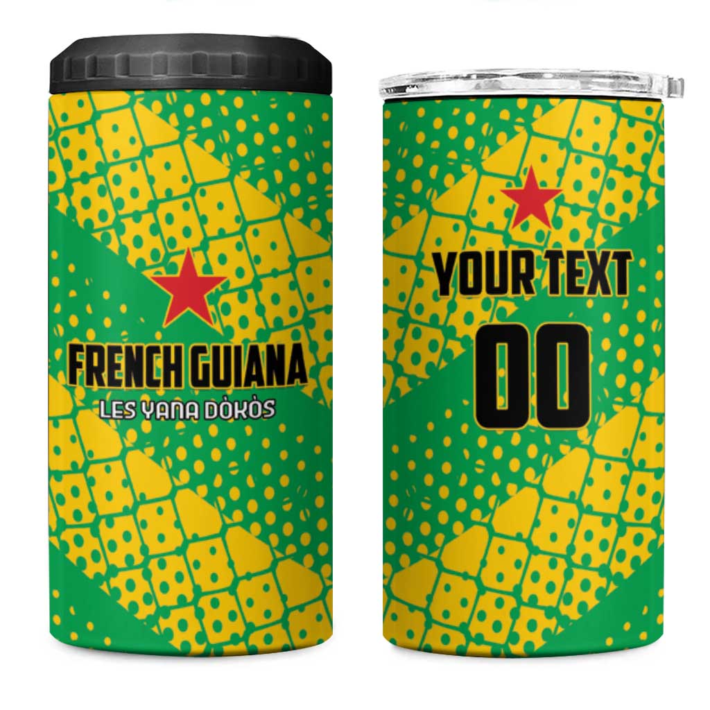Custom French Guiana Football 4 in 1 Can Cooler Tumbler Go Les Yana Dokos - Wonder Print Shop