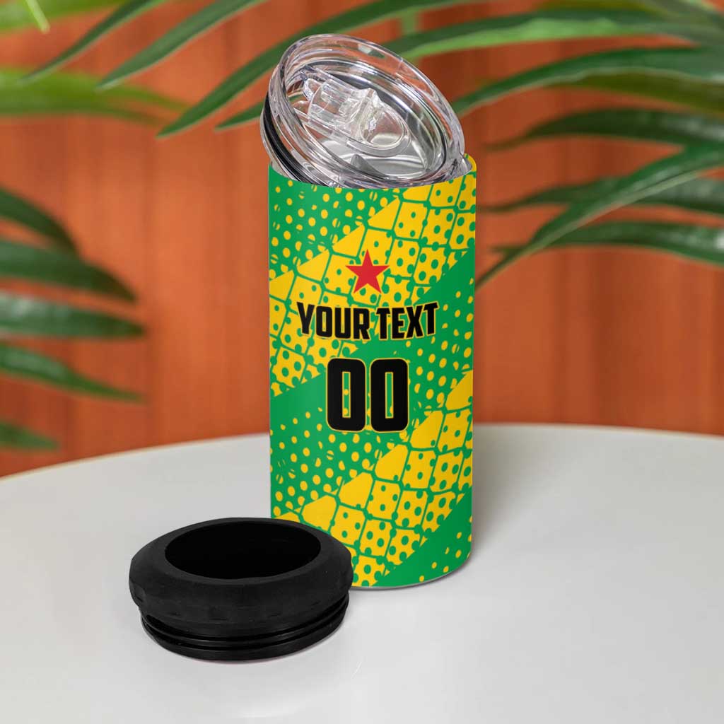 Custom French Guiana Football 4 in 1 Can Cooler Tumbler Go Les Yana Dokos - Wonder Print Shop