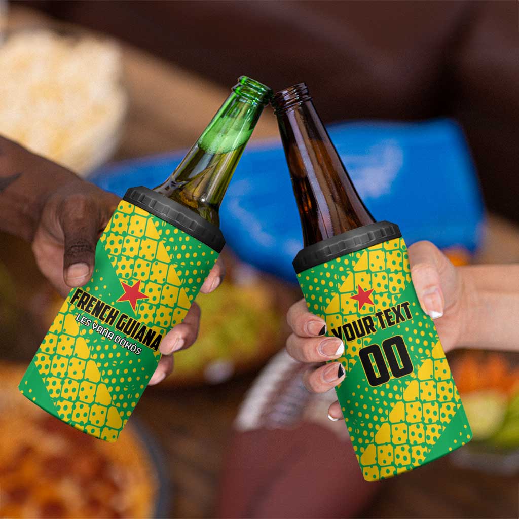 Custom French Guiana Football 4 in 1 Can Cooler Tumbler Go Les Yana Dokos - Wonder Print Shop