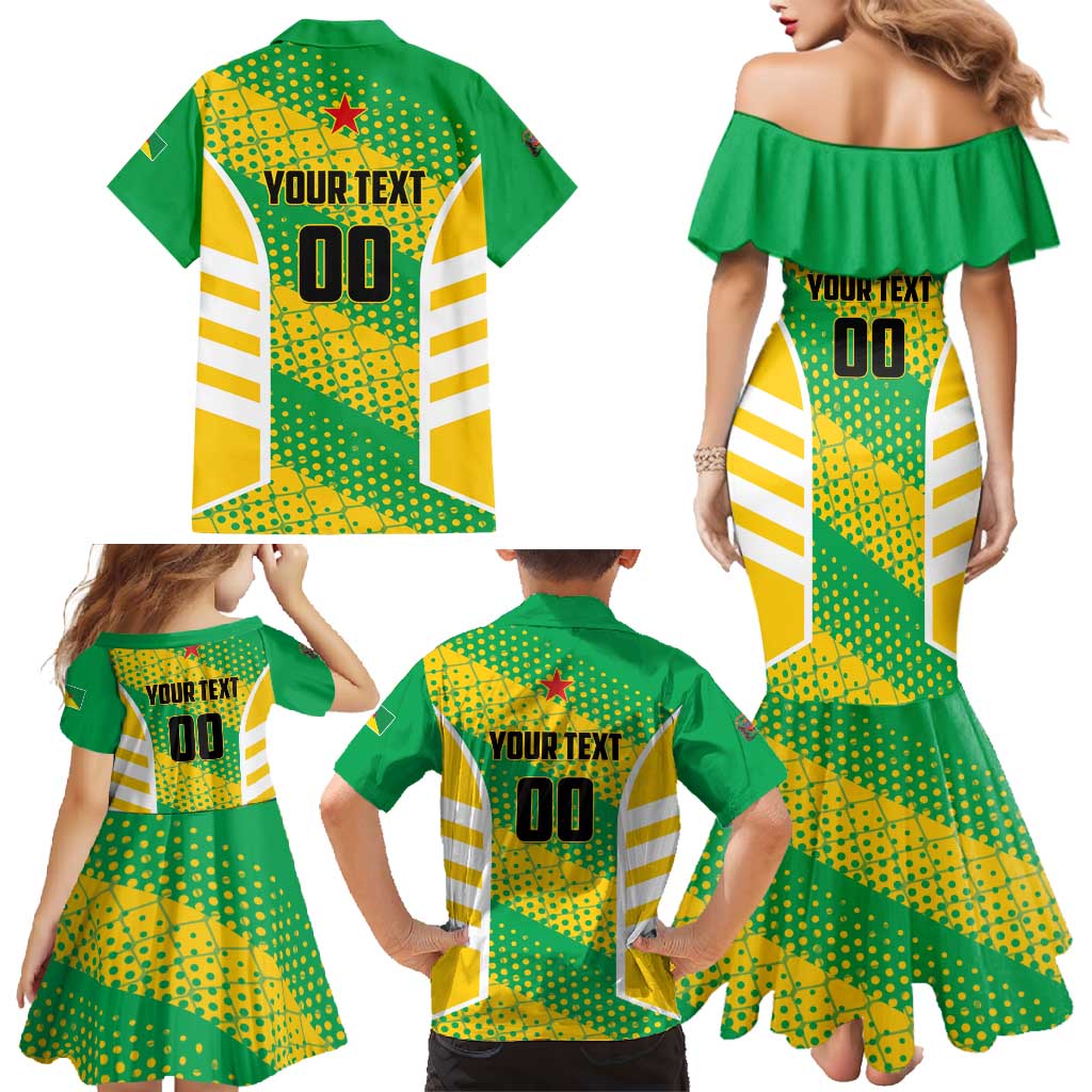 Custom French Guiana Football Family Matching Mermaid Dress and Hawaiian Shirt Go Les Yana Dokos - Wonder Print Shop