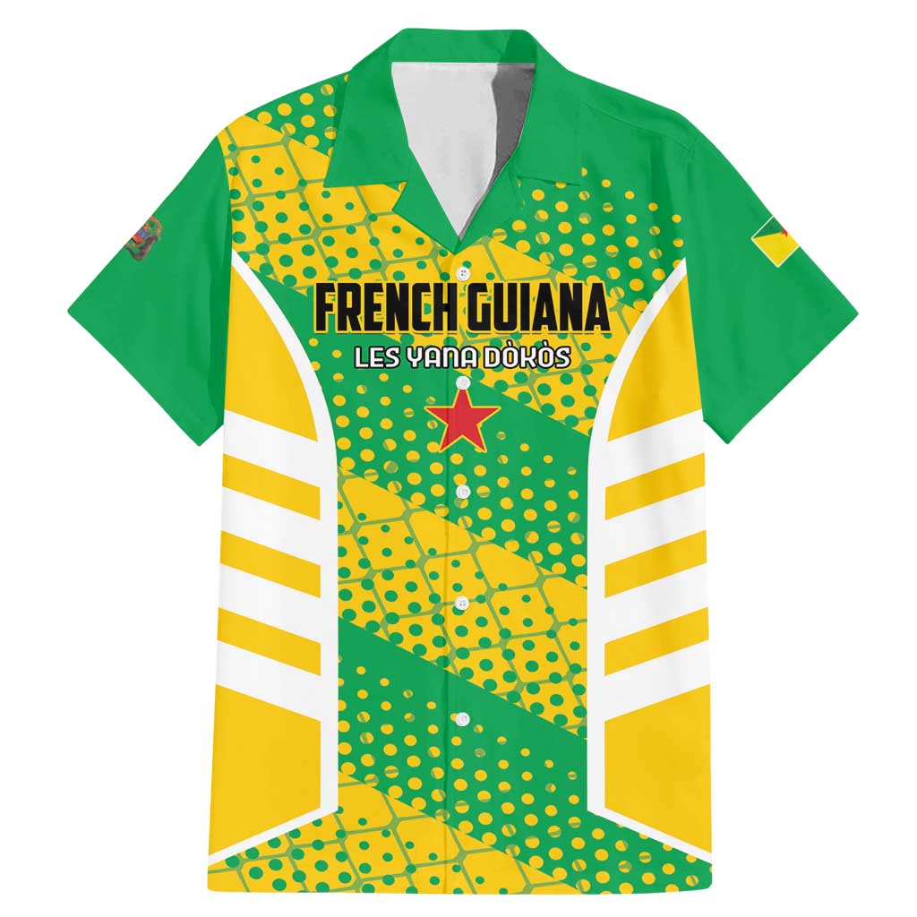 Custom French Guiana Football Family Matching Mermaid Dress and Hawaiian Shirt Go Les Yana Dokos - Wonder Print Shop