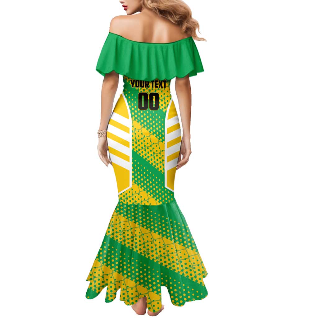 Custom French Guiana Football Family Matching Mermaid Dress and Hawaiian Shirt Go Les Yana Dokos - Wonder Print Shop