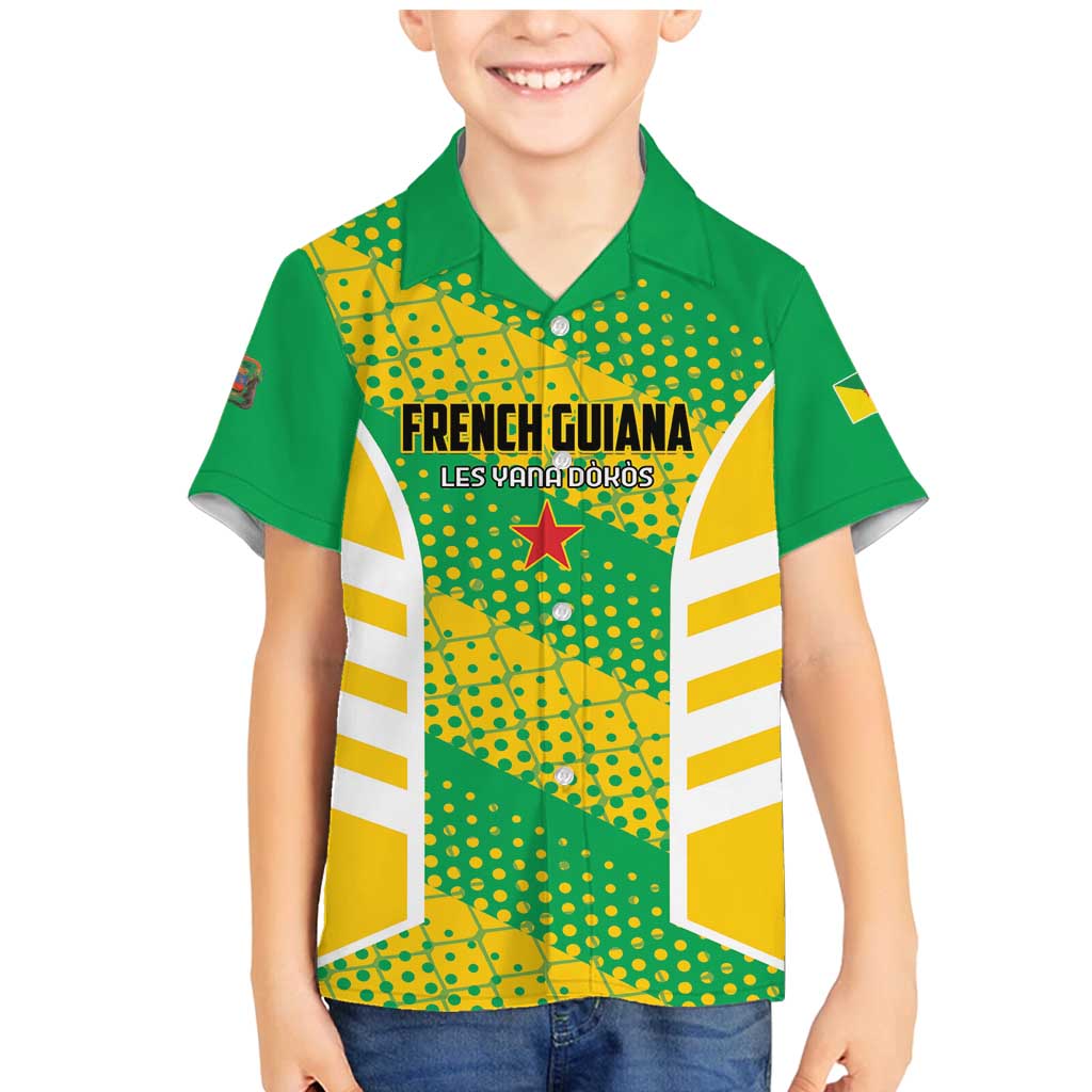 Custom French Guiana Football Family Matching Mermaid Dress and Hawaiian Shirt Go Les Yana Dokos - Wonder Print Shop