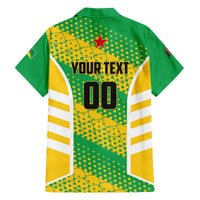 Custom French Guiana Football Family Matching Off The Shoulder Long Sleeve Dress and Hawaiian Shirt Go Les Yana Dokos - Wonder Print Shop