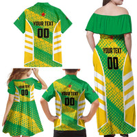 Custom French Guiana Football Family Matching Off Shoulder Maxi Dress and Hawaiian Shirt Go Les Yana Dokos - Wonder Print Shop