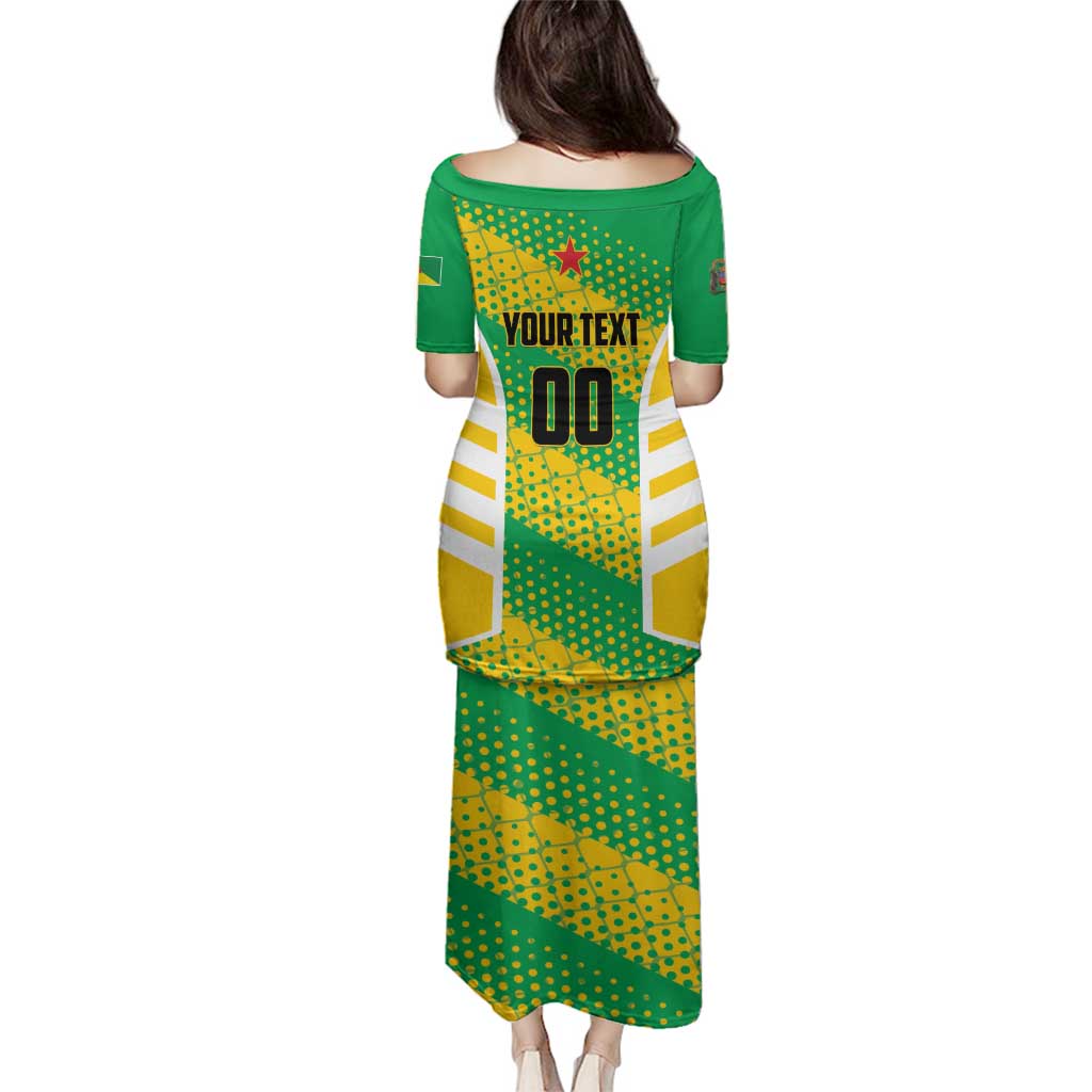 Custom French Guiana Football Family Matching Puletasi and Hawaiian Shirt Go Les Yana Dokos - Wonder Print Shop