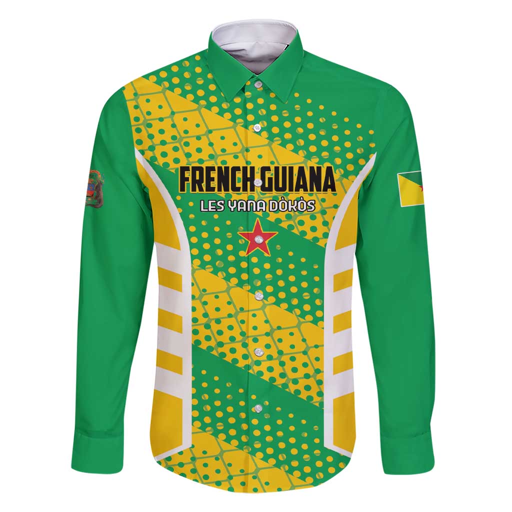 Custom French Guiana Football Family Matching Short Sleeve Bodycon Dress and Hawaiian Shirt Go Les Yana Dokos - Wonder Print Shop
