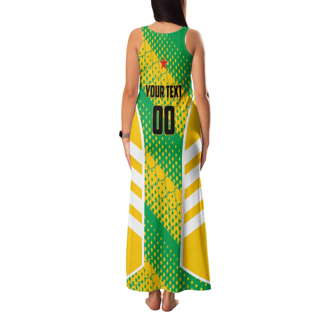 Custom French Guiana Football Family Matching Tank Maxi Dress and Hawaiian Shirt Go Les Yana Dokos - Wonder Print Shop