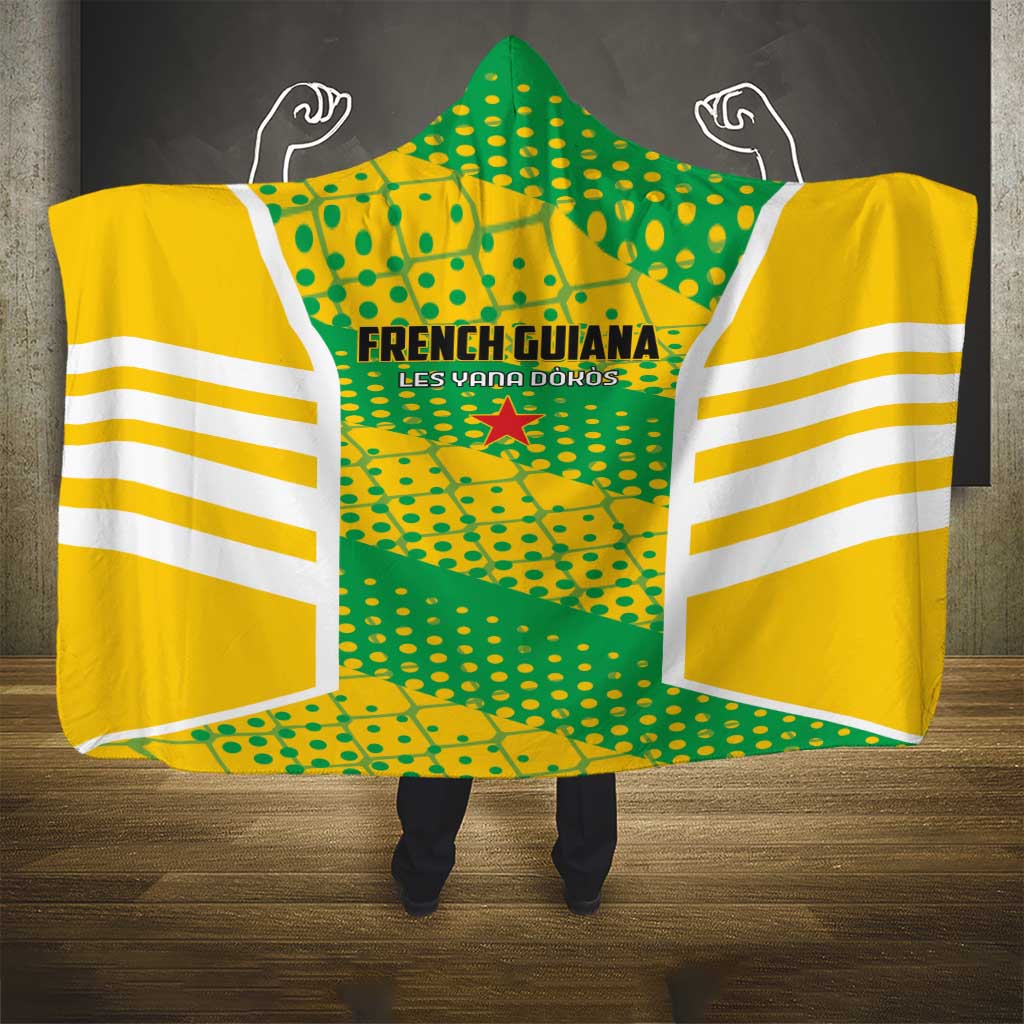 French Guiana Football Hooded Blanket Go Les Yana Dokos - Wonder Print Shop