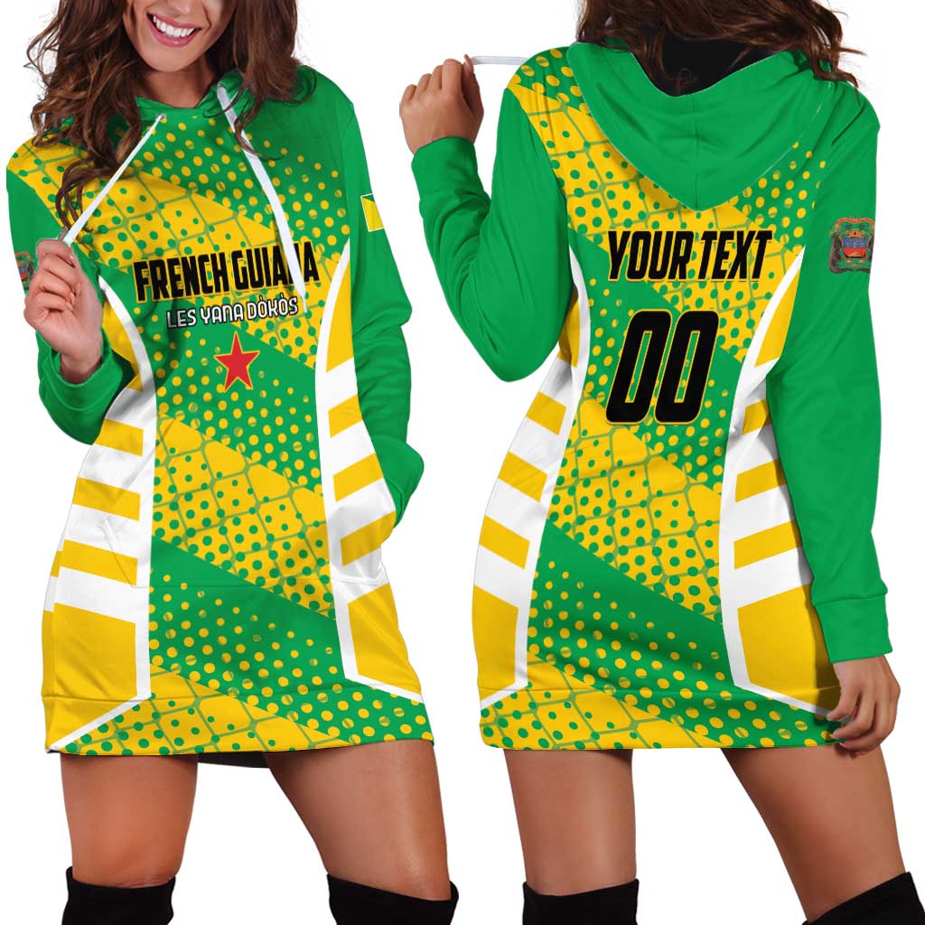 Custom French Guiana Football Hoodie Dress Go Les Yana Dokos - Wonder Print Shop