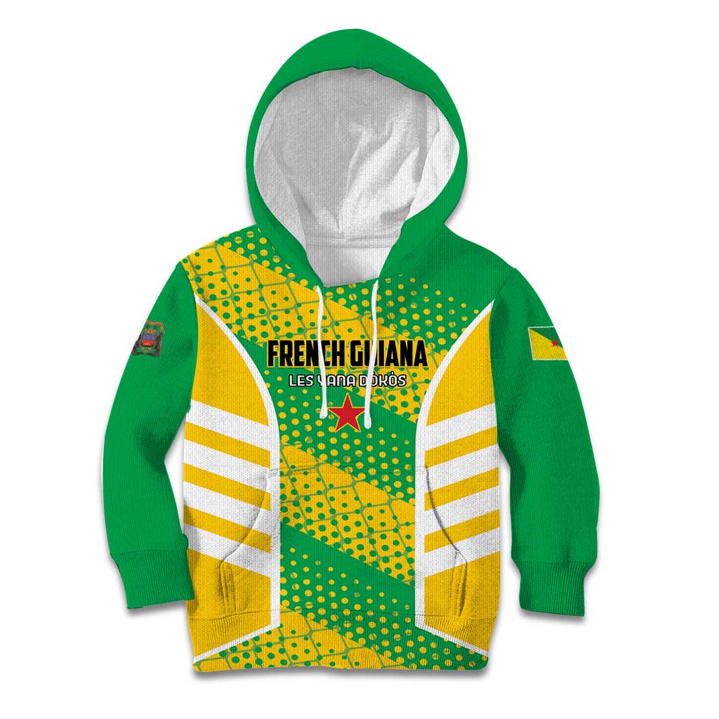 Custom French Guiana Football Kid Hoodie Go Les Yana Dokos - Wonder Print Shop