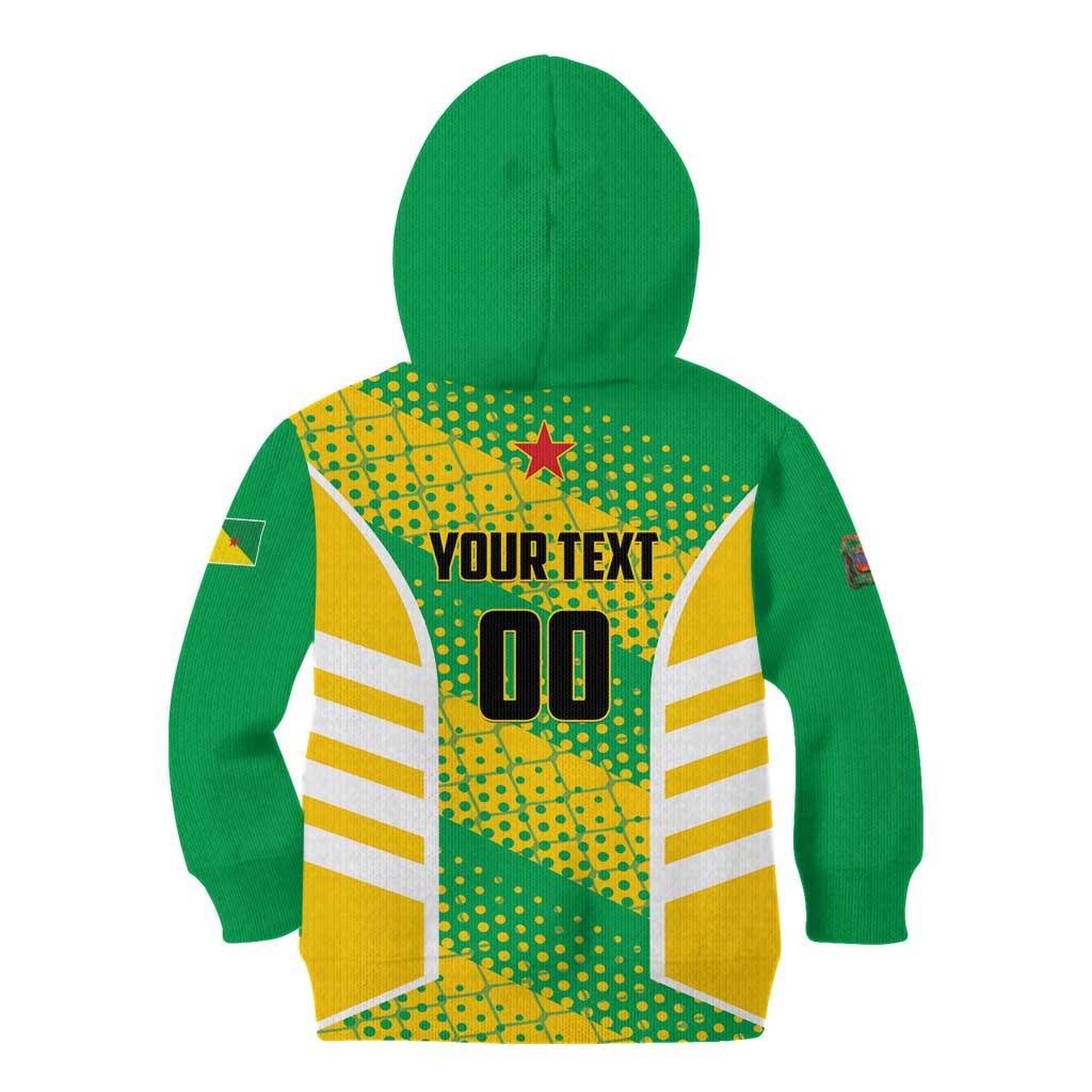 Custom French Guiana Football Kid Hoodie Go Les Yana Dokos - Wonder Print Shop