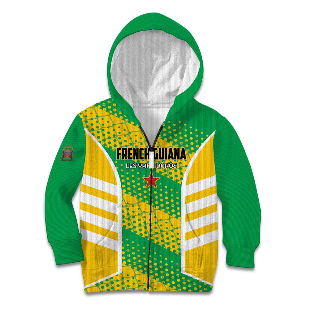 Custom French Guiana Football Kid Hoodie Go Les Yana Dokos - Wonder Print Shop