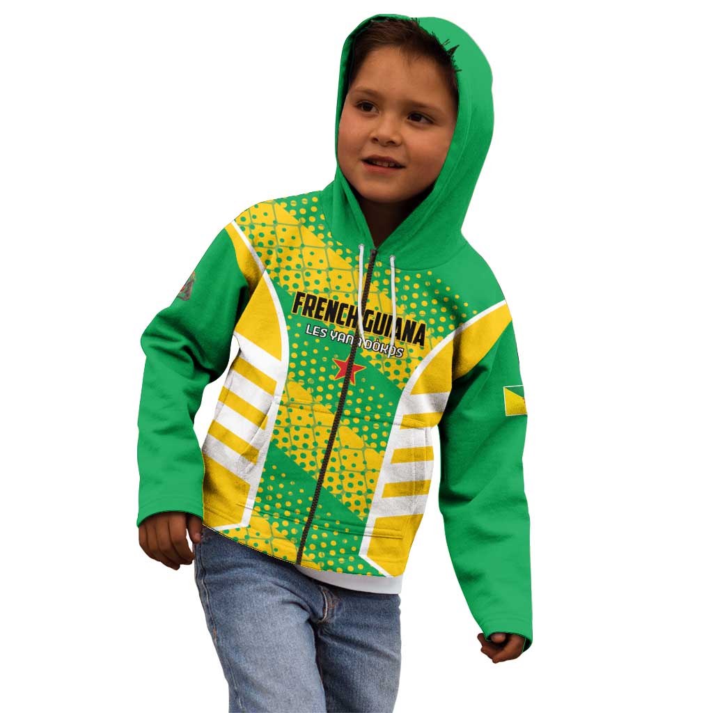 Custom French Guiana Football Kid Hoodie Go Les Yana Dokos - Wonder Print Shop
