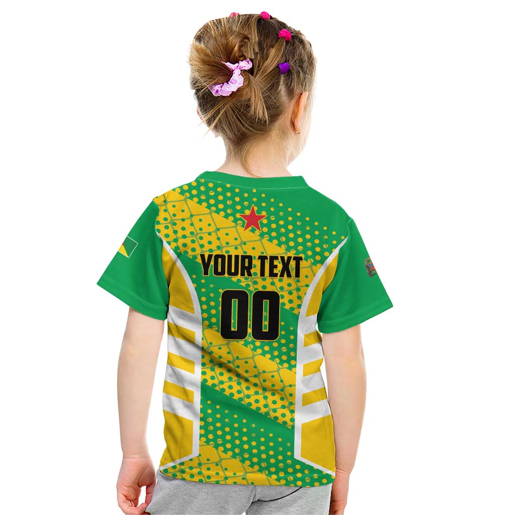 Custom French Guiana Football Kid T Shirt Go Les Yana Dokos - Wonder Print Shop