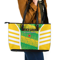 French Guiana Football Leather Tote Bag Go Les Yana Dokos - Wonder Print Shop