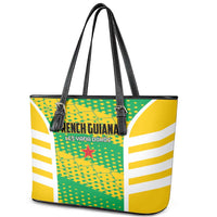 French Guiana Football Leather Tote Bag Go Les Yana Dokos - Wonder Print Shop
