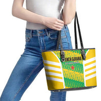 French Guiana Football Leather Tote Bag Go Les Yana Dokos - Wonder Print Shop