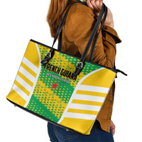 French Guiana Football Leather Tote Bag Go Les Yana Dokos - Wonder Print Shop
