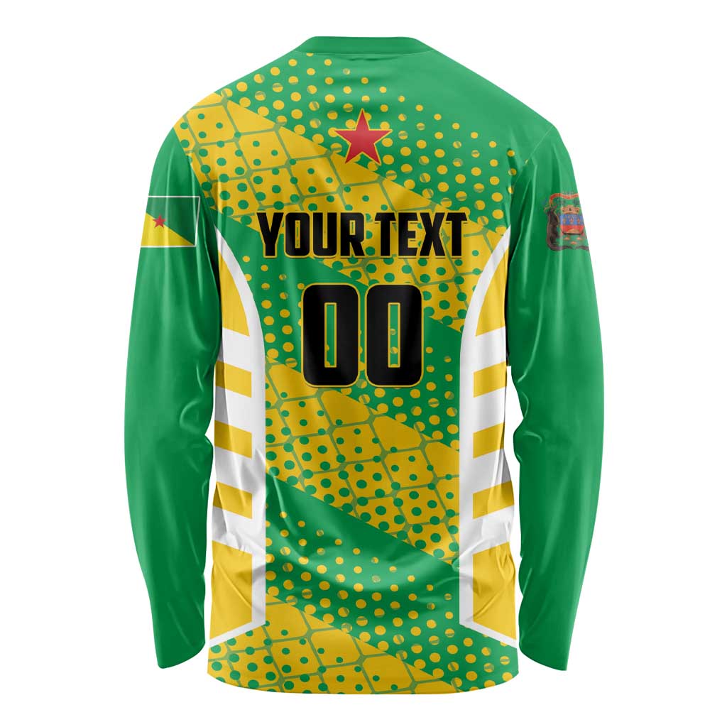 Custom French Guiana Football Long Sleeve Shirt Go Les Yana Dokos - Wonder Print Shop