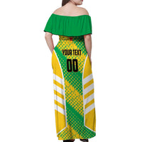 Custom French Guiana Football Off Shoulder Maxi Dress Go Les Yana Dokos - Wonder Print Shop