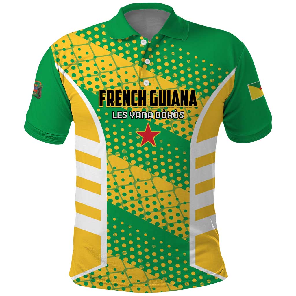 Custom French Guiana Football Polo Shirt Go Les Yana Dokos - Wonder Print Shop
