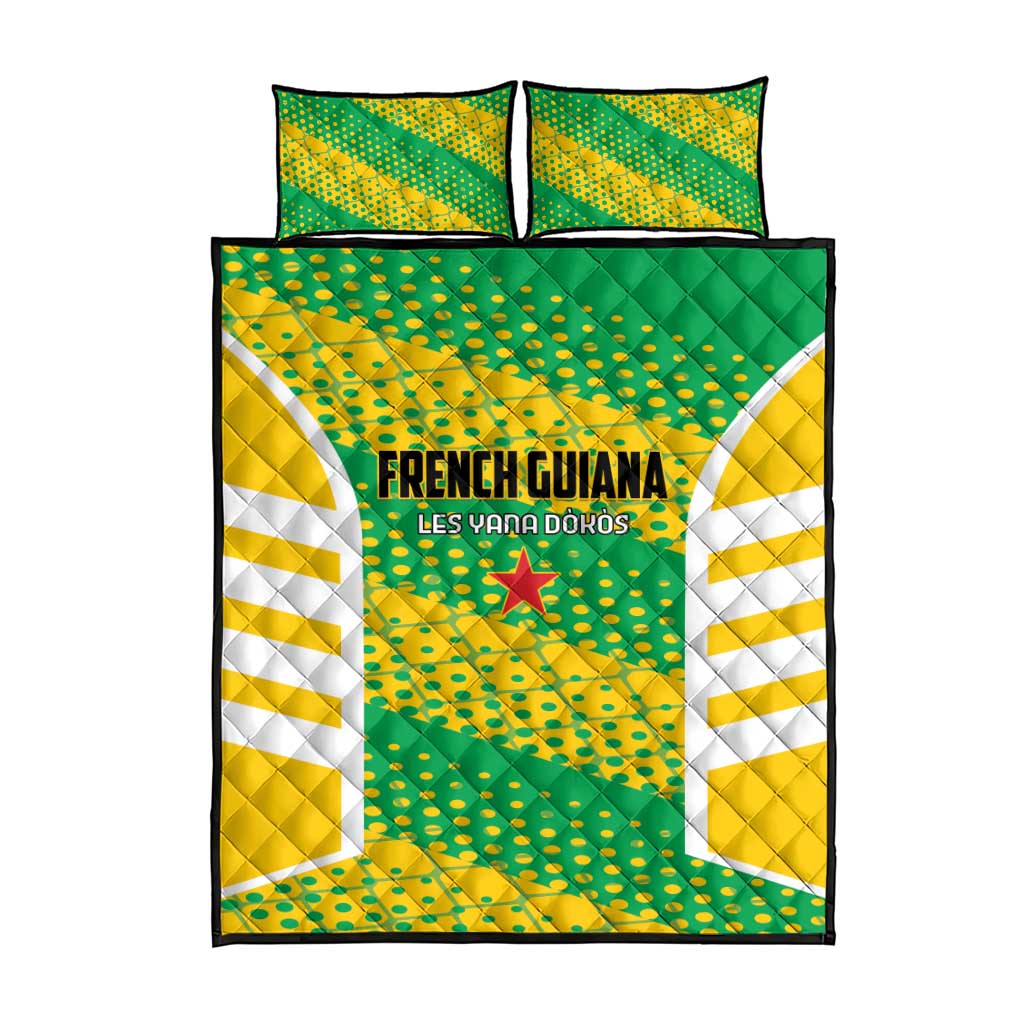 French Guiana Football Quilt Bed Set Go Les Yana Dokos - Wonder Print Shop