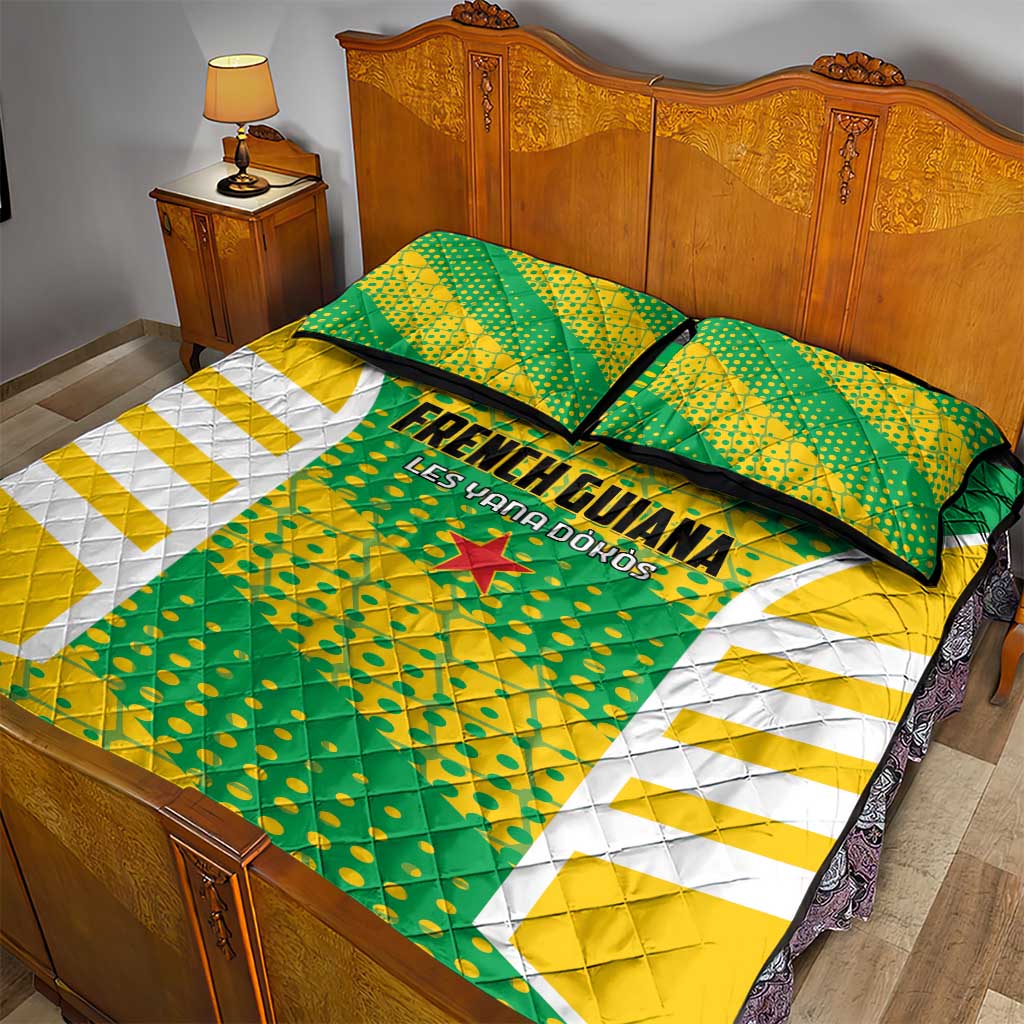 French Guiana Football Quilt Bed Set Go Les Yana Dokos - Wonder Print Shop