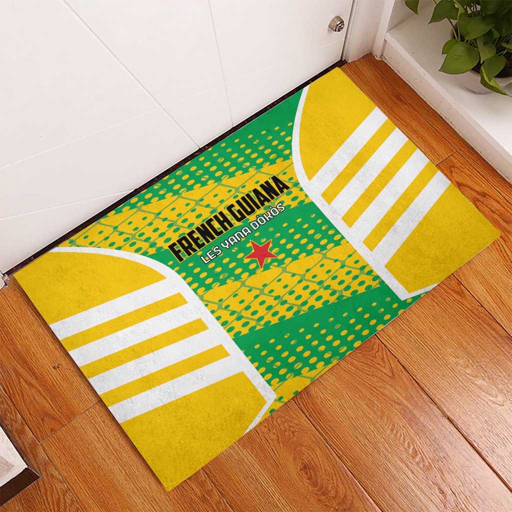 French Guiana Football Rubber Doormat Go Les Yana Dokos - Wonder Print Shop