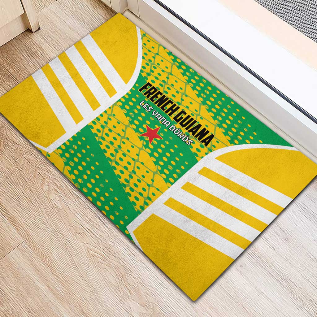 French Guiana Football Rubber Doormat Go Les Yana Dokos - Wonder Print Shop