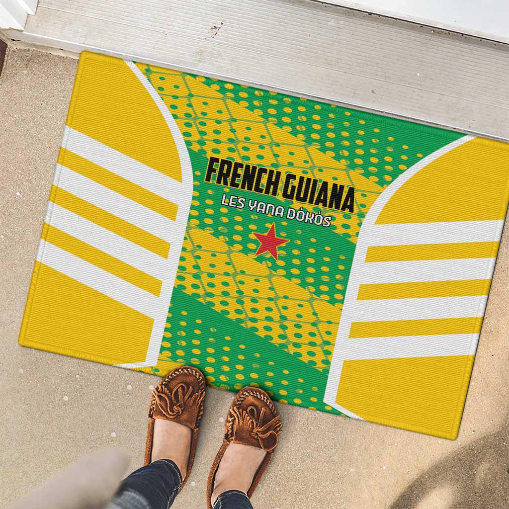 French Guiana Football Rubber Doormat Go Les Yana Dokos - Wonder Print Shop