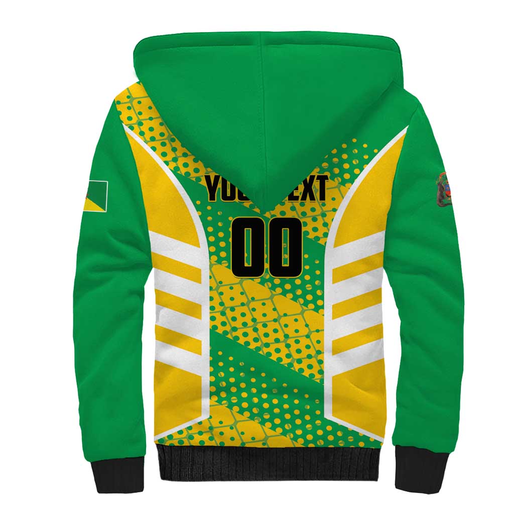 Custom French Guiana Football Sherpa Hoodie Go Les Yana Dokos - Wonder Print Shop