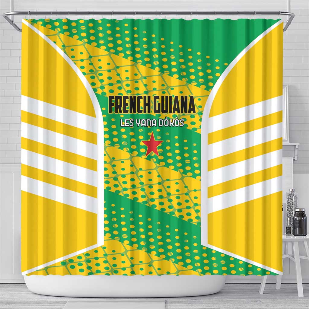 French Guiana Football Shower Curtain Go Les Yana Dokos - Wonder Print Shop
