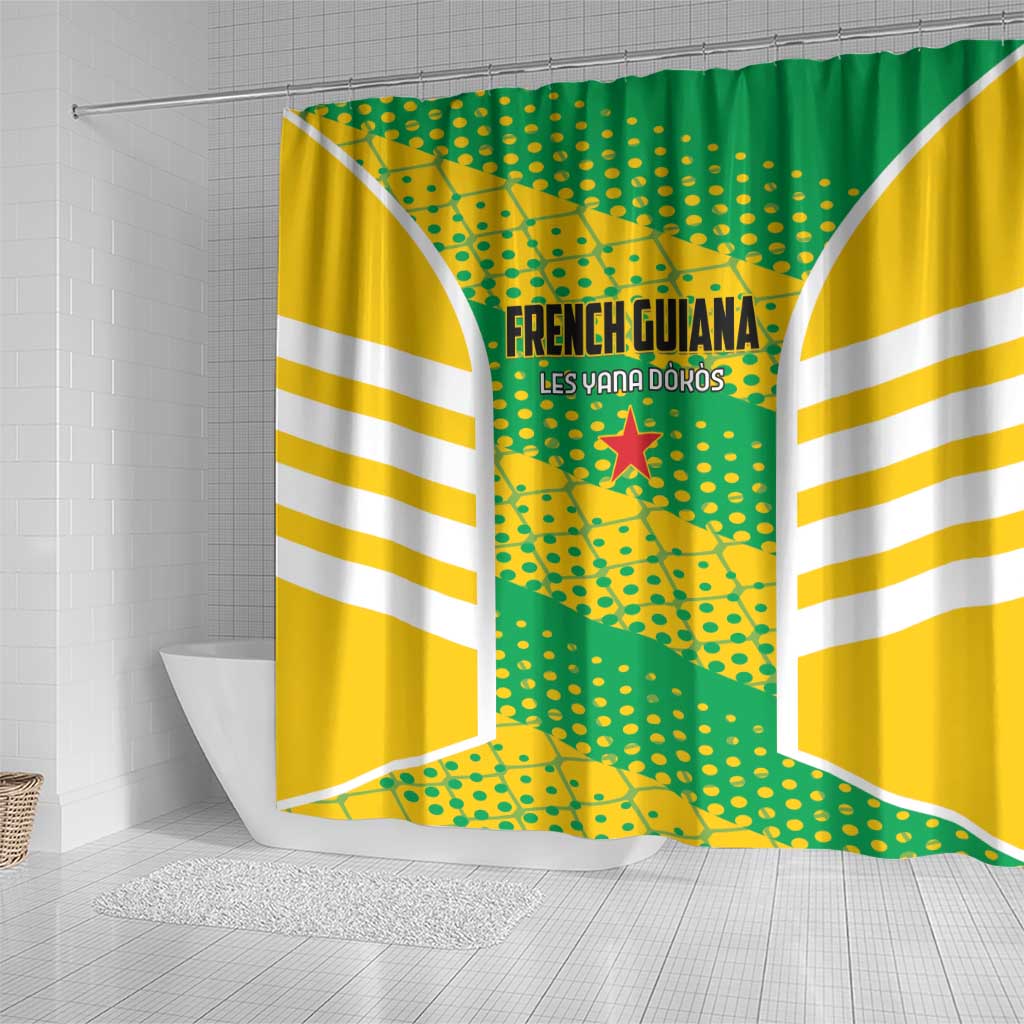 French Guiana Football Shower Curtain Go Les Yana Dokos - Wonder Print Shop